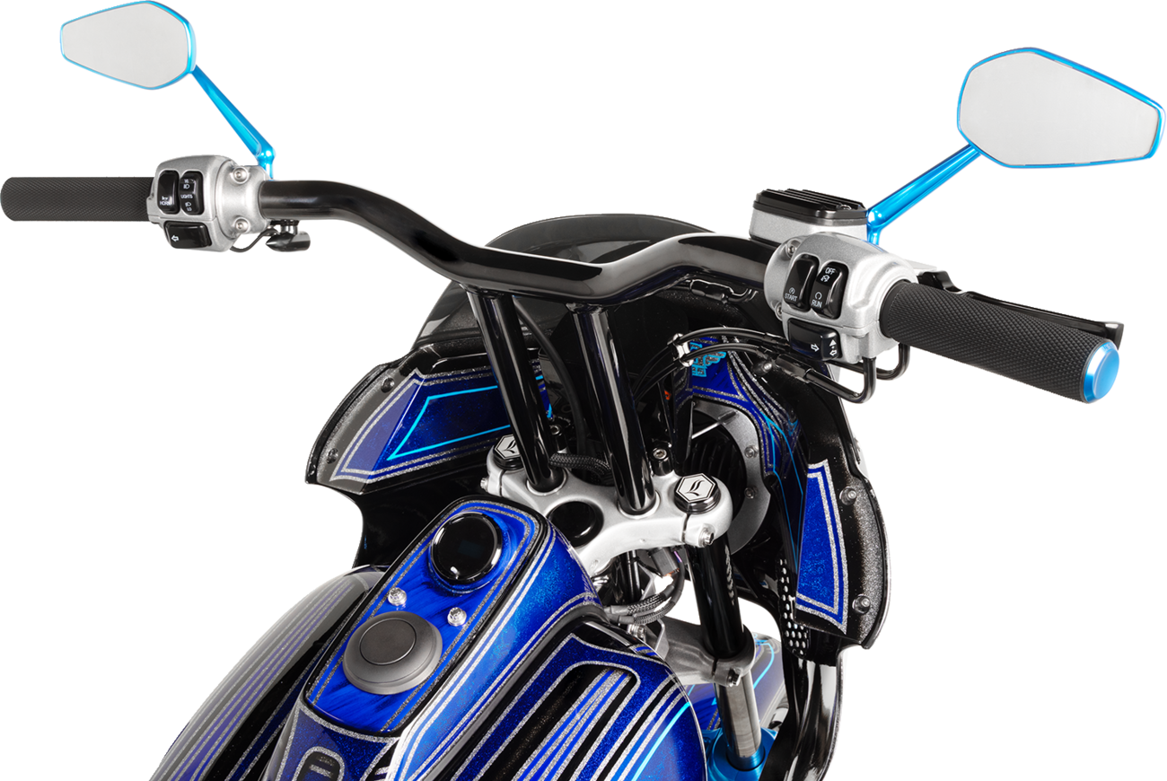 LA CHOPPERS Kage Fighter Welded Straight-Riser Handlebar - One Piece - 12" - Black LA-7337-12B — image 2