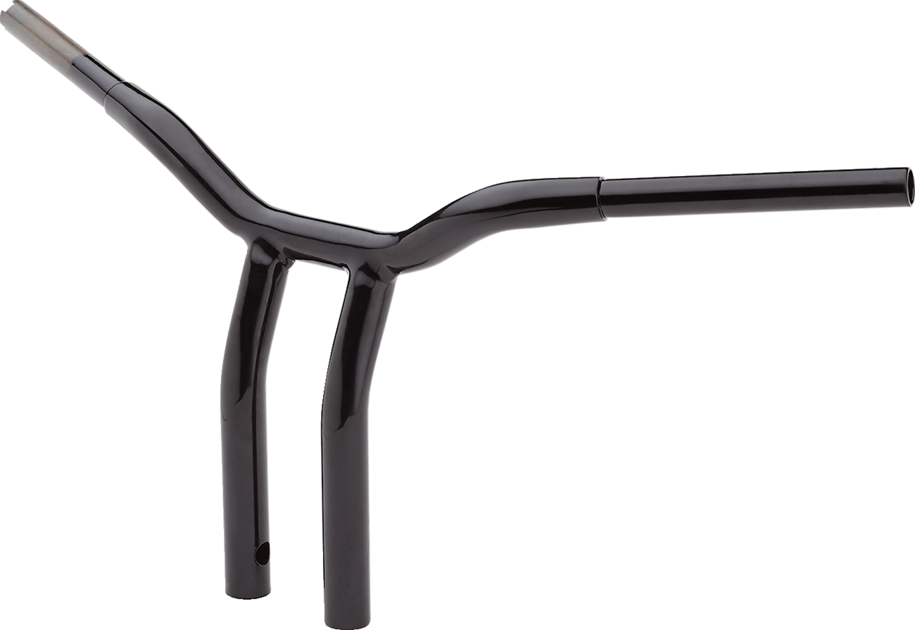 LA CHOPPERS Kage Fighter Welded Bent-Riser Handlebar - One Piece - 12" - Black LA-7338-12B — image 2