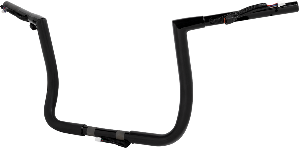 LA CHOPPERS Pre-Wired Twin Peaks Handlebar - 1-1/4" x 12" - Black LA-7367-12BW — image 2
