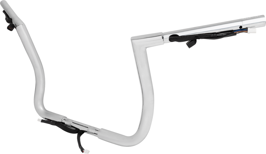 LA CHOPPERS Pre-Wired Twin Peaks Handlebar - 1-1/4" x 12" - Chrome LA-7367-12W — image 2