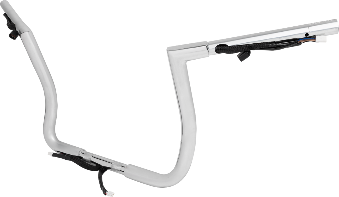 LA CHOPPERS Pre-Wired Twin Peaks Handlebar - 1-1/4" x 12" - Chrome LA-7367-12W — image 2