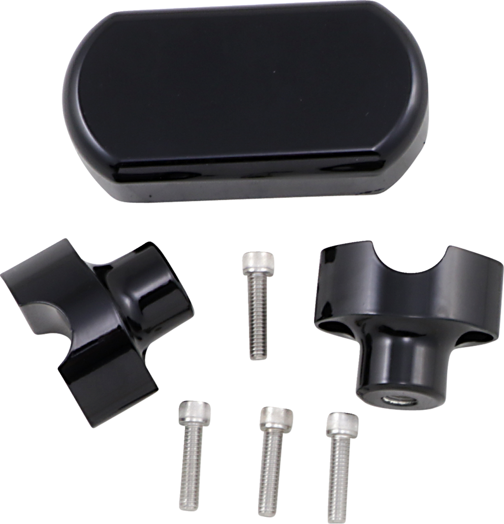 LA CHOPPERS Solid Handlebar Riser & Top Clamp Kit - 1-1/2" - Black LA-7442-01B — image 1