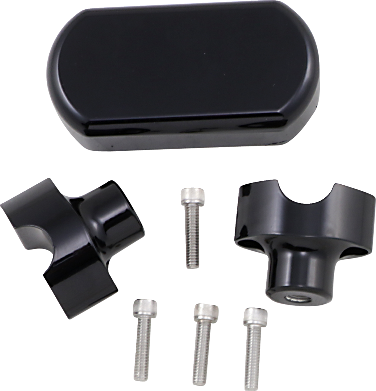 LA CHOPPERS Solid Handlebar Riser & Top Clamp Kit - 1-1/2" - Black LA-7442-01B — image 1