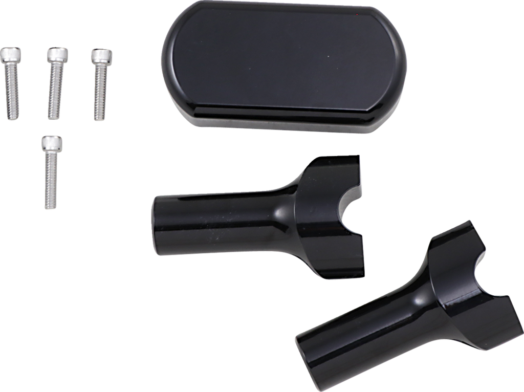 LA CHOPPERS Solid Handlebar Riser & Top Clamp Kit - 4" - Black LA-7442-04B — image 1