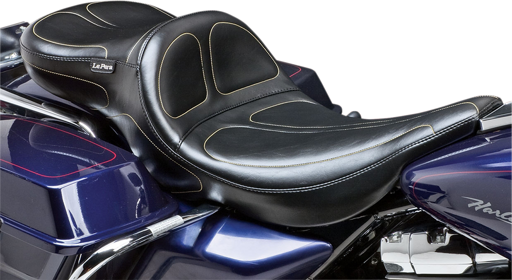 LE PERA Maverick Daddy Long Legs Seat - Black - Stitched - FLT '02-'07 LH-957DL — image 1