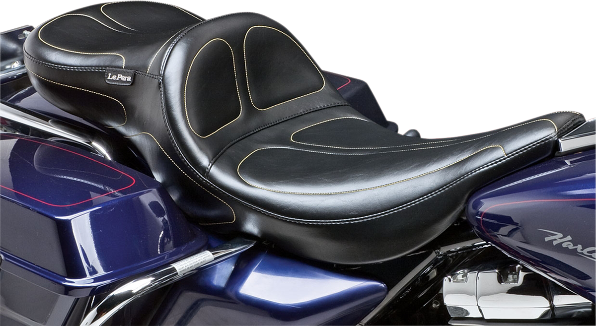 LE PERA Maverick Daddy Long Legs Seat - Black - Stitched - FLT '02-'07 LH-957DL — image 1