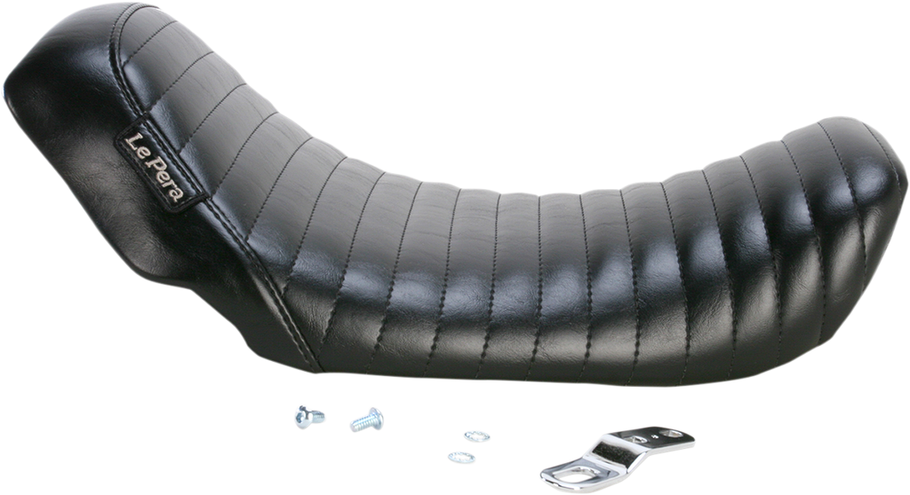LE PERA Bare Bones Solo Seat - Pleated - Black - Dyna '06-'17 LK-001PT — image 2