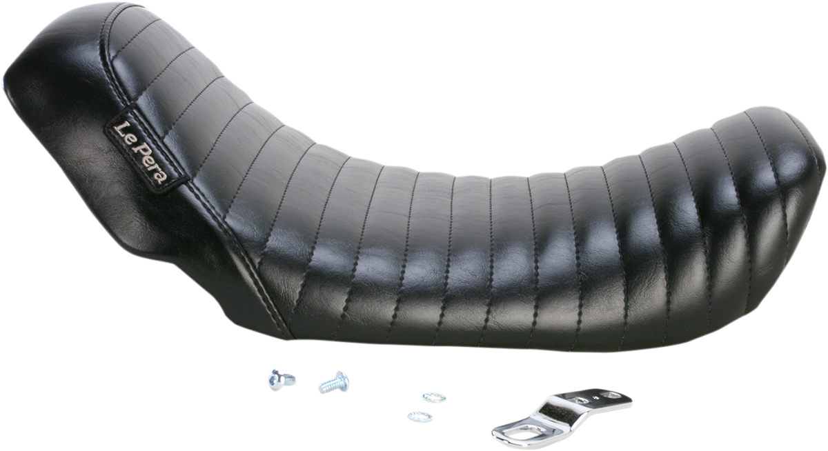 LE PERA Bare Bones Solo Seat - Pleated - Black - Dyna '06-'17 LK-001PT — image 2