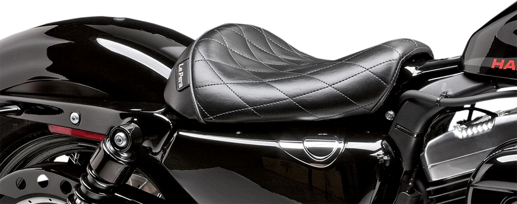 LE PERA Bare Bones Solo Seat - Diamond Stitch - Black - XL '04-'22 LK-006DM — image 1