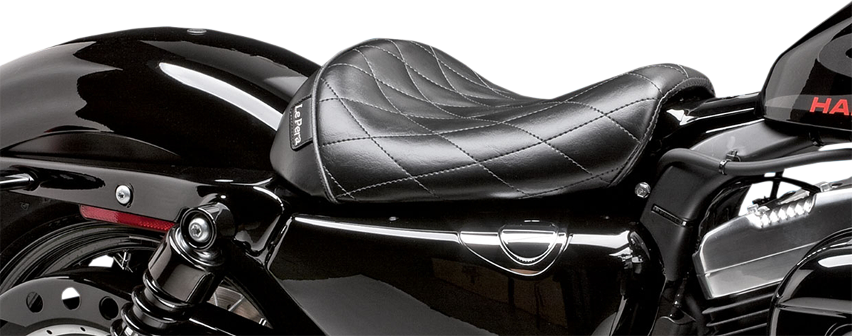 LE PERA Bare Bones Solo Seat - Diamond Stitch - Black - XL '04-'22 LK-006DM — image 1