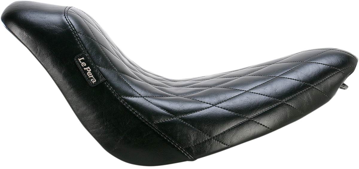 LE PERA Bare Bones Solo Seat - Diamond Stitch - Black - Softail '06-'17 LK-007DM — image 1