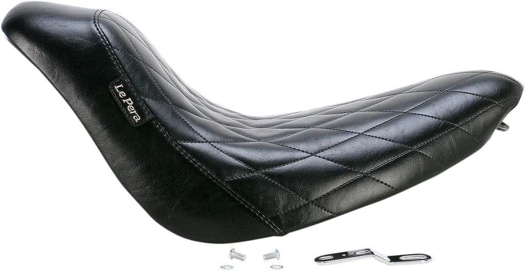 LE PERA Bare Bones Solo Seat - Diamond Stitch - Black - Softail '06-'17 LK-007DM — image 2