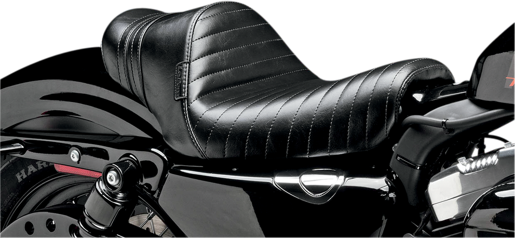 LE PERA Stubs Spoiler Seat - Pleated - Black w/ Black Stripes - XL '04-'23 LK-416BLK — image 1