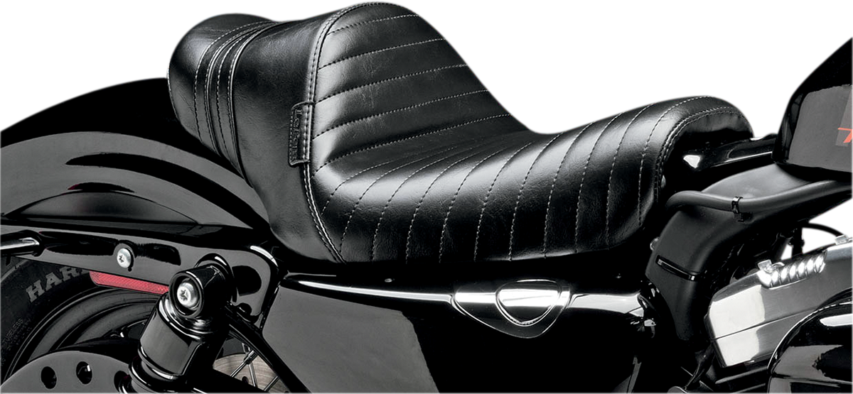 LE PERA Stubs Spoiler Seat - Pleated - Black w/ Black Stripes - XL '04-'23 LK-416BLK — image 1