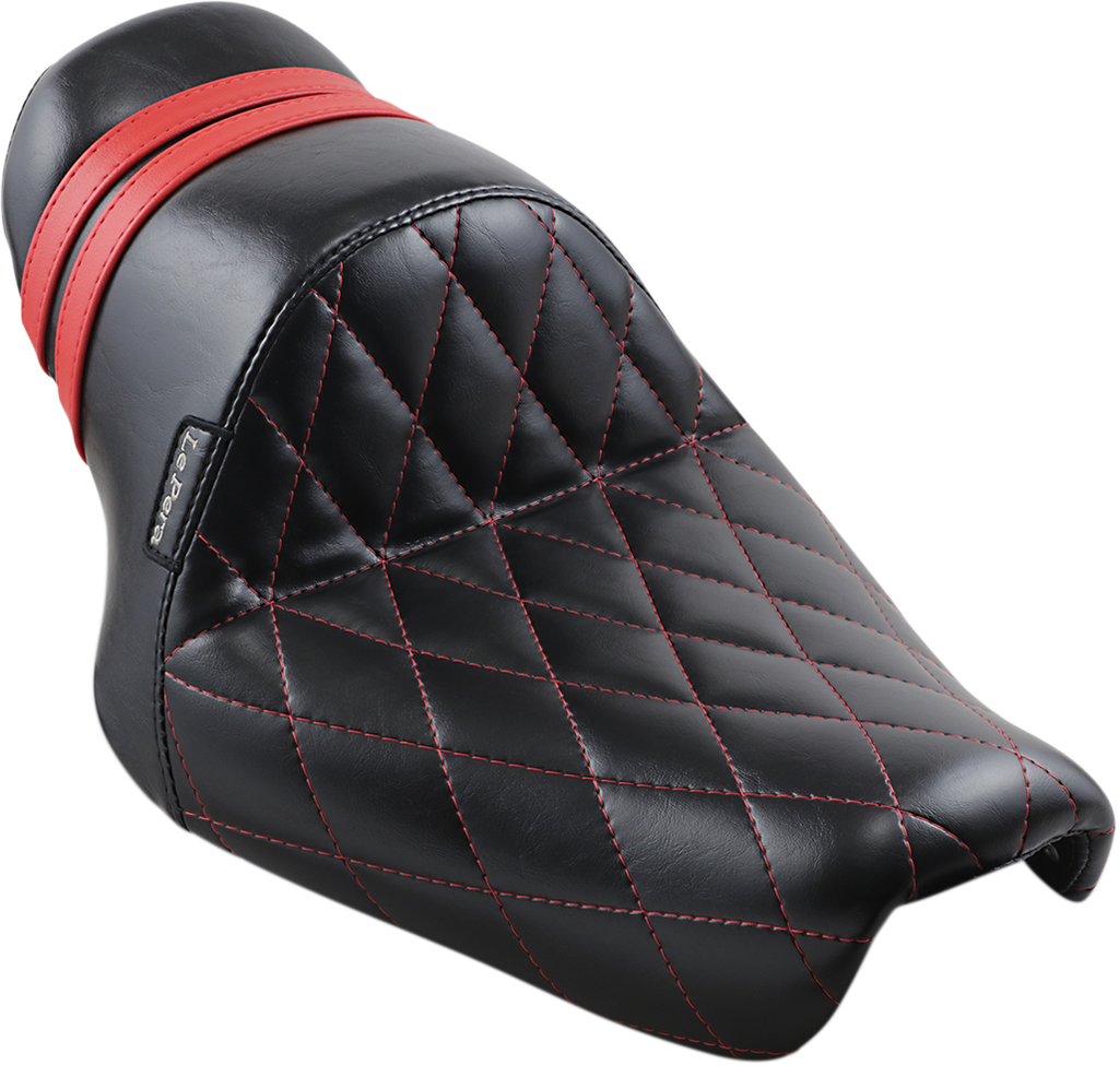 LE PERA Stubs Spoiler Seat - Pleated - Black w/ Black Stripes - XL '04-'23 LK-416BLK — image 2