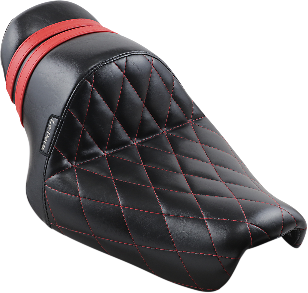 LE PERA Stubs Spoiler Seat - Pleated - Black w/ Black Stripes - XL '04-'23 LK-416BLK — image 2