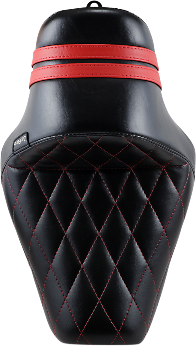 LE PERA Stubs Spoiler Seat - Diamond - Black w/ Red Stripes - XL '04-'23 LK-416DMRED — image 2