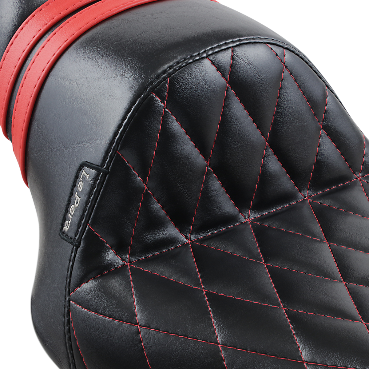 LE PERA Stubs Spoiler Seat - Diamond - Black w/ Red Stripes - XL '04-'23 LK-416DMRED — image 3