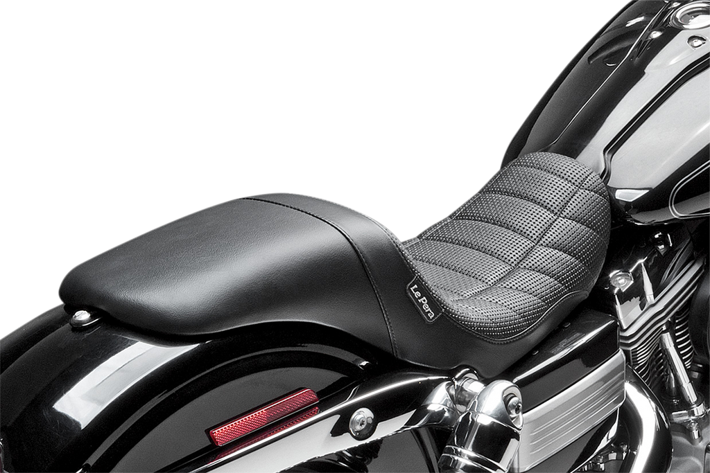 LE PERA Daytona Sport Seat - Flat Track Stitch - Black - Dyna '06-'17 LK-512TRKPT — image 2