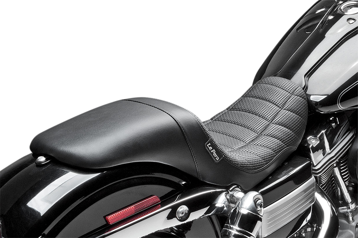 LE PERA Daytona Sport Seat - Flat Track Stitch - Black - Dyna '06-'17 LK-512TRKPT — image 2