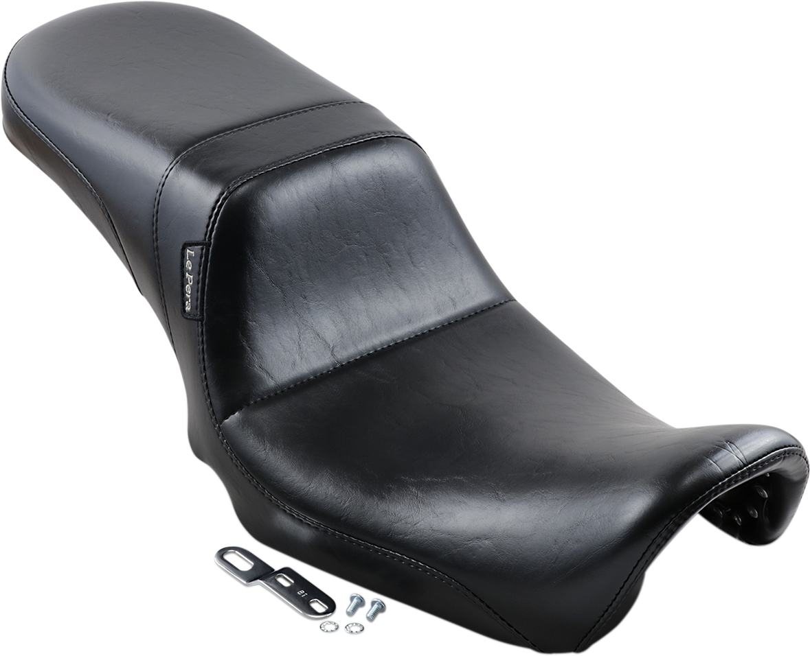 LE PERA Daytona 2-Up Seat - Without Backrest - Smooth - Black - Dyna '06-'17 LK-515 — image 2