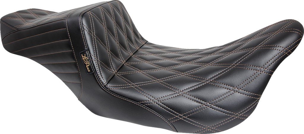 LE PERA Tailwhip Seat - Double Diamond w/ Chestnut Thread - Black - FL '08-'24 LK-587DD-CHET — image 1