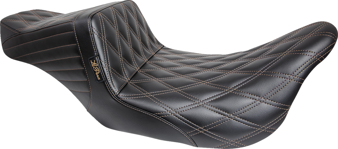 LE PERA Tailwhip Seat - Double Diamond w/ Chestnut Thread - Black - FL '08-'24 LK-587DD-CHET — image 1
