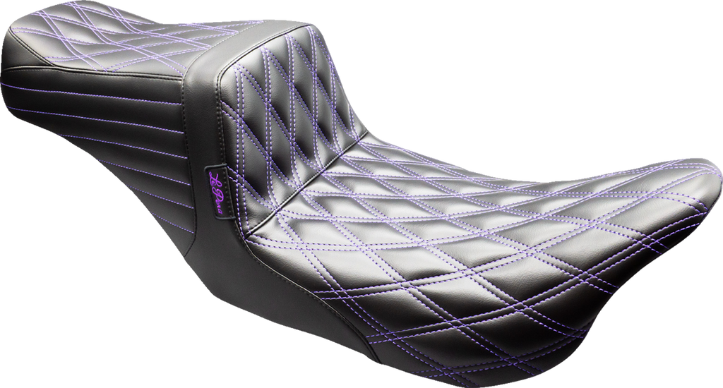 LE PERA Tailwhip Seat - Black - Double Diamond - Purple Stitch - FLT/FLH '08-'23 LK-587DD-P01 — image 1