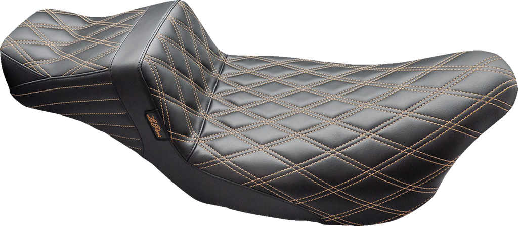 LE PERA Tailwhip Daddy Long Legs Seat - Double Diamond w/ Chestnut Thread - FLH/FLT '08-'24 LK-587DLDD-CHET — image 1