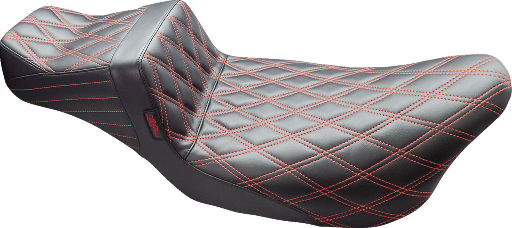 LE PERA Tailwhip Daddy Long Legs Seat - Double Diamond w/ Red Thread - FL '08-'24 LK-587DLDD-RED — image 1