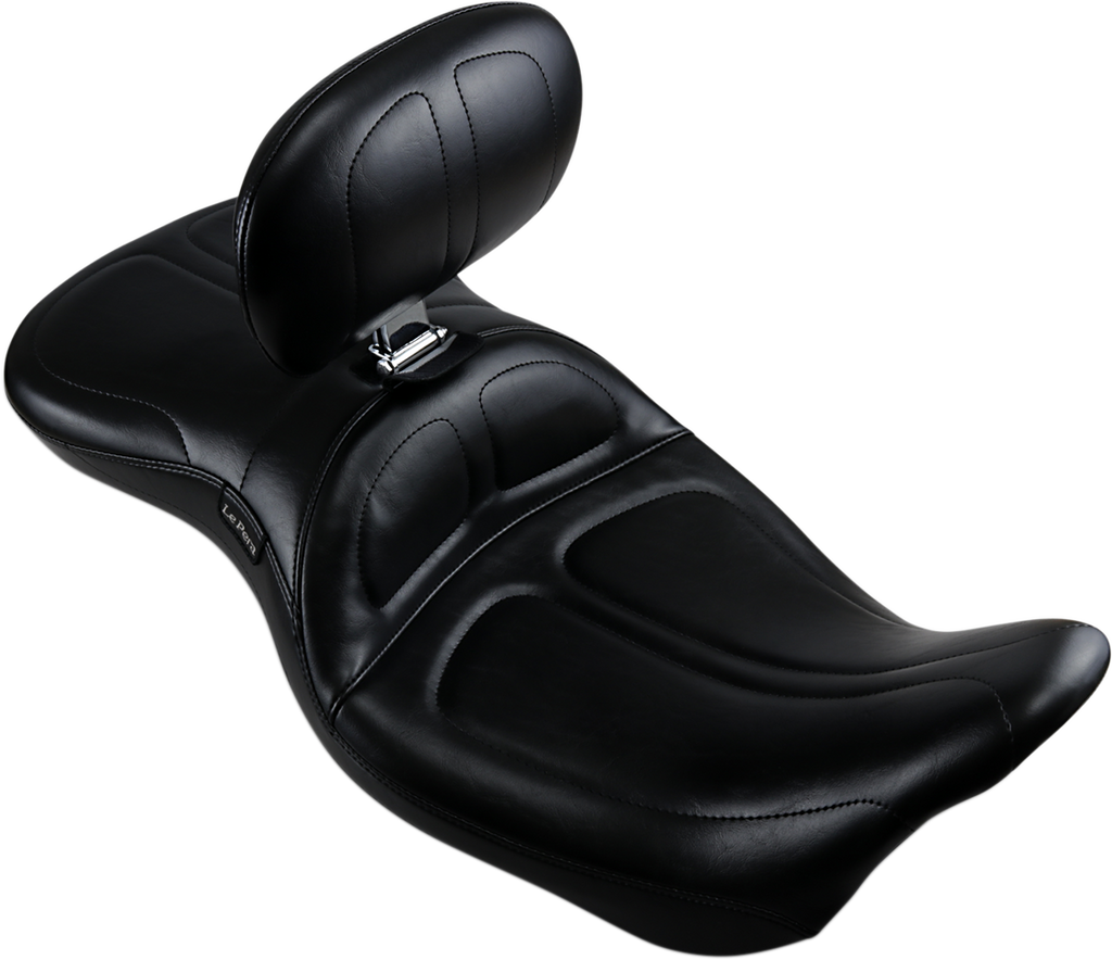 LE PERA Maverick Seat - with Backrest - Stitched - Black - FL '08-'25 LK-957BR — image 1