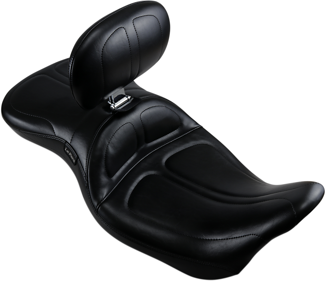 LE PERA Maverick Seat - with Backrest - Stitched - Black - FL '08-'25 LK-957BR — image 1