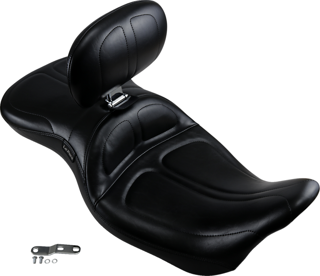 LE PERA Maverick Seat - with Backrest - Stitched - Black - FL '08-'25 LK-957BR — image 2
