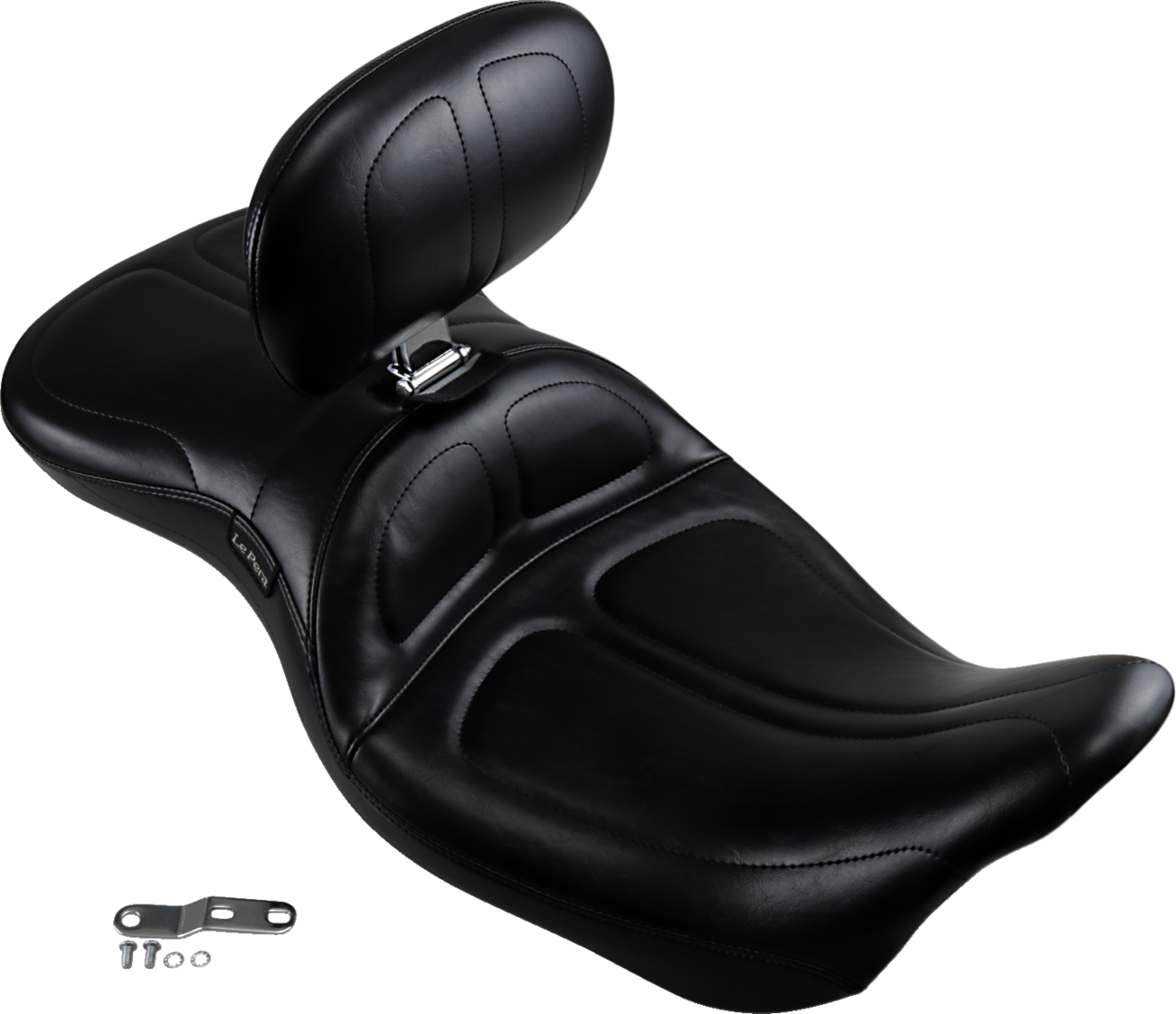 LE PERA Maverick Seat - with Backrest - Stitched - Black - FL '08-'25 LK-957BR — image 2
