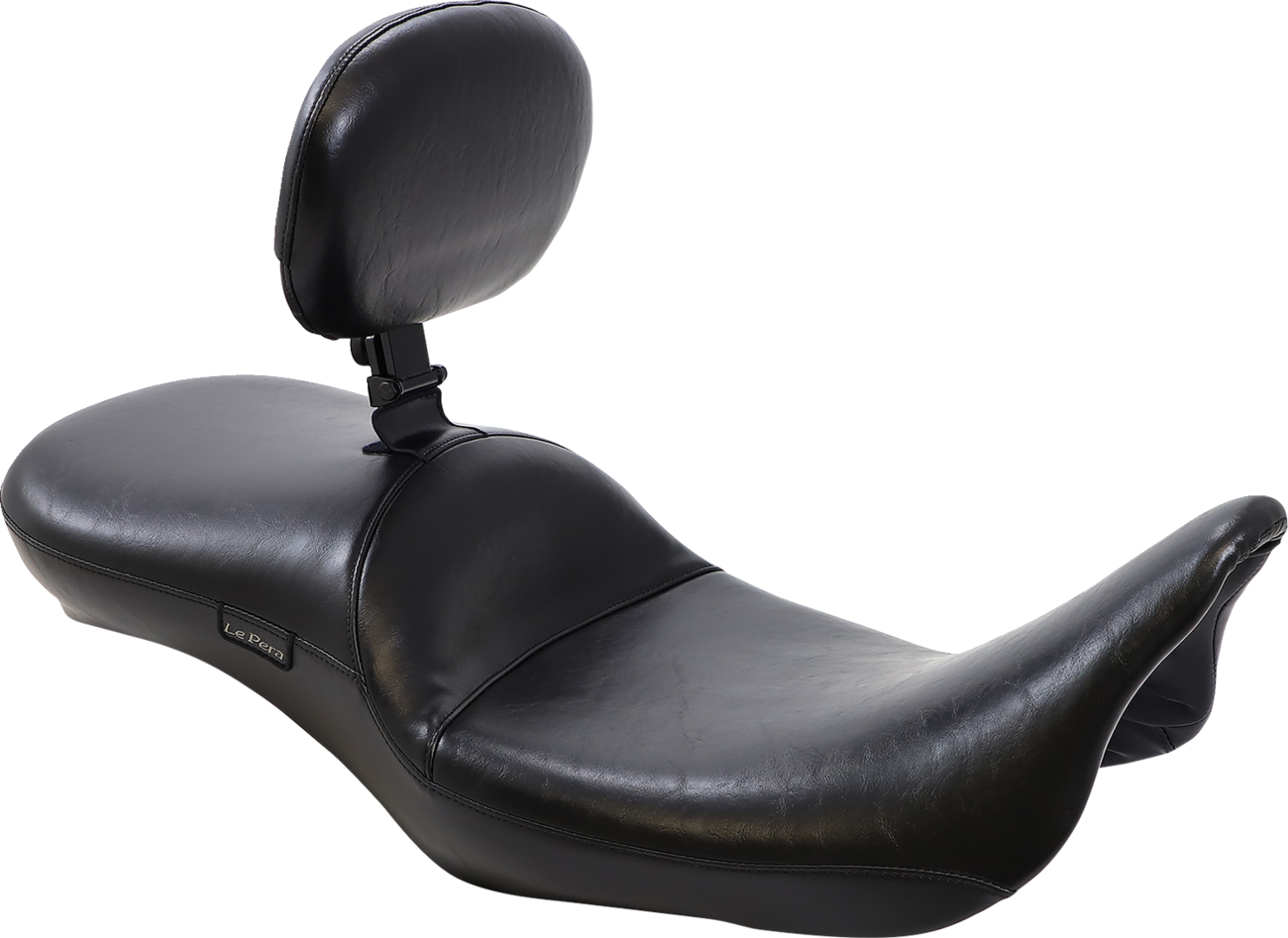 LE PERA Maverick Daddy Long Legs Seat - With Backrest - Black - Smooth - FL '08-'25 LK-957DLBRS — image 1