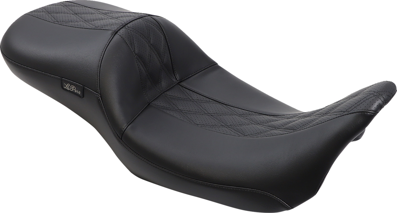 LE PERA Maverick Daddy Long Legs Seat - Black w/ Black HR Inlay - Double Diamond - FL '08-'25 LK-957DLHR2 — image 1