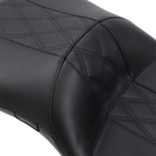 LE PERA Maverick Daddy Long Legs Seat - Black w/ Black HR Inlay - Double Diamond - FL '08-'25 LK-957DLHR2 — image 2
