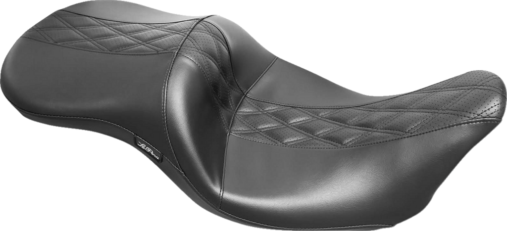 LE PERA Maverick Seat - without Backrest - HR Black Inlay Double Diamond - Black - FL '08-'25 LK-957HR2 — image 1