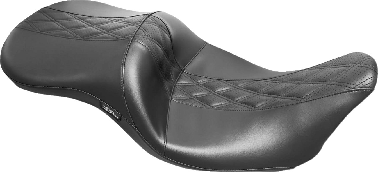 LE PERA Maverick Seat - without Backrest - HR Black Inlay Double Diamond - Black - FL '08-'25 LK-957HR2 — image 1