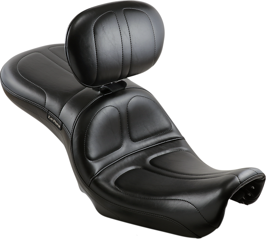 LE PERA Maverick Seat - with Backrest - Stitched - Black - FLD/FXD '06-'17 LK-970BR — image 1