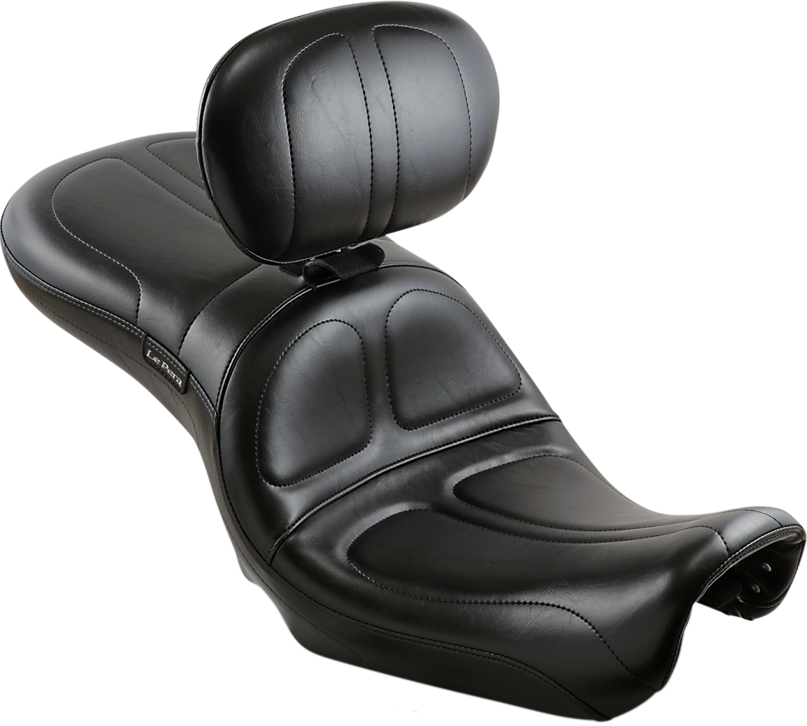 LE PERA Maverick Seat - with Backrest - Stitched - Black - FLD/FXD '06-'17 LK-970BR — image 1