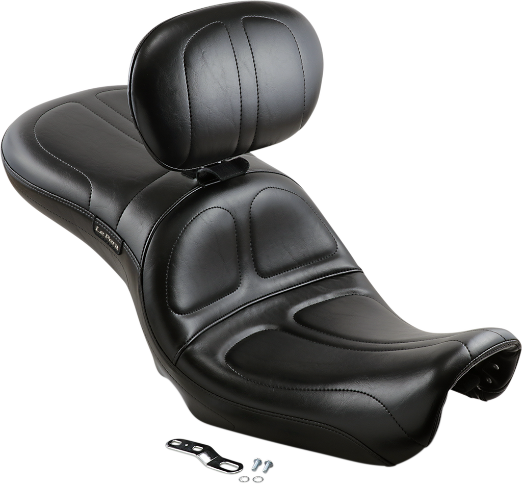 LE PERA Maverick Seat - with Backrest - Stitched - Black - FLD/FXD '06-'17 LK-970BR — image 2