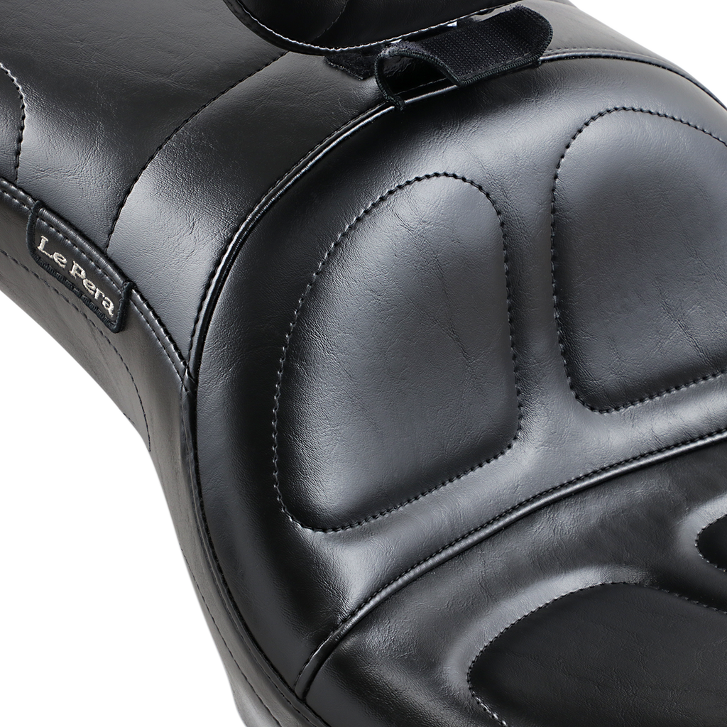 LE PERA Maverick Seat - with Backrest - Stitched - Black - FLD/FXD '06-'17 LK-970BR — image 3