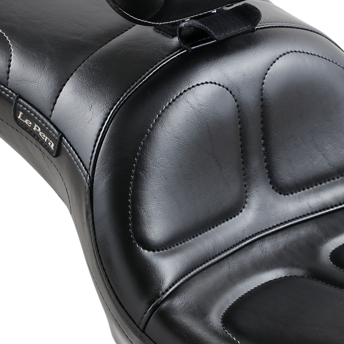 LE PERA Maverick Seat - with Backrest - Stitched - Black - FLD/FXD '06-'17 LK-970BR — image 3