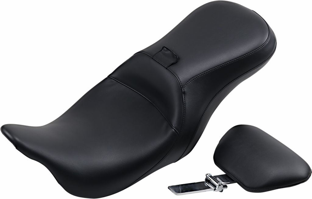 LE PERA Outcast 2-Up Seat - With Backrest - Smooth - Black - FL '08-'23 LK-997BR — image 1
