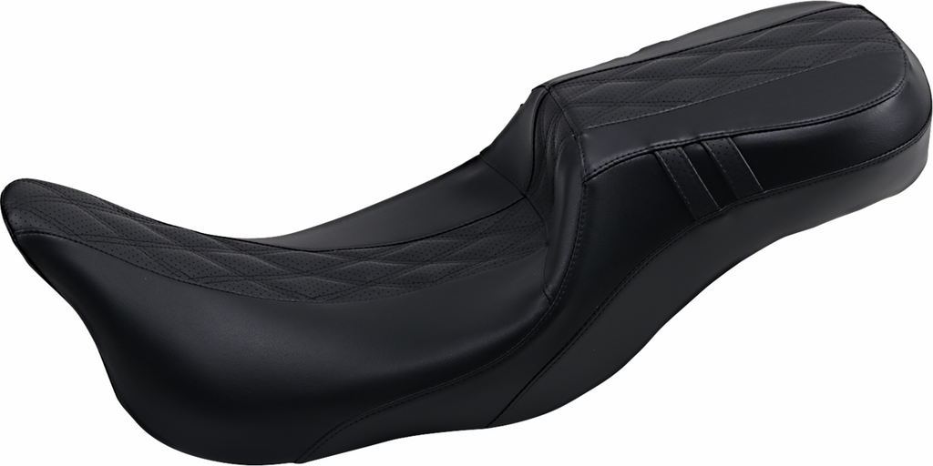 LE PERA Outcast Daddy Long Legs Seat - 2-Up - w/o Backrest - Black w/Black Double Diamond Inlay - FL '08-'22 LK-997DLGT2 — image 1