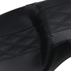 LE PERA Outcast Daddy Long Legs Seat - 2-Up - w/o Backrest - Black w/Black Double Diamond Inlay - FL '08-'22 LK-997DLGT2 — image 2