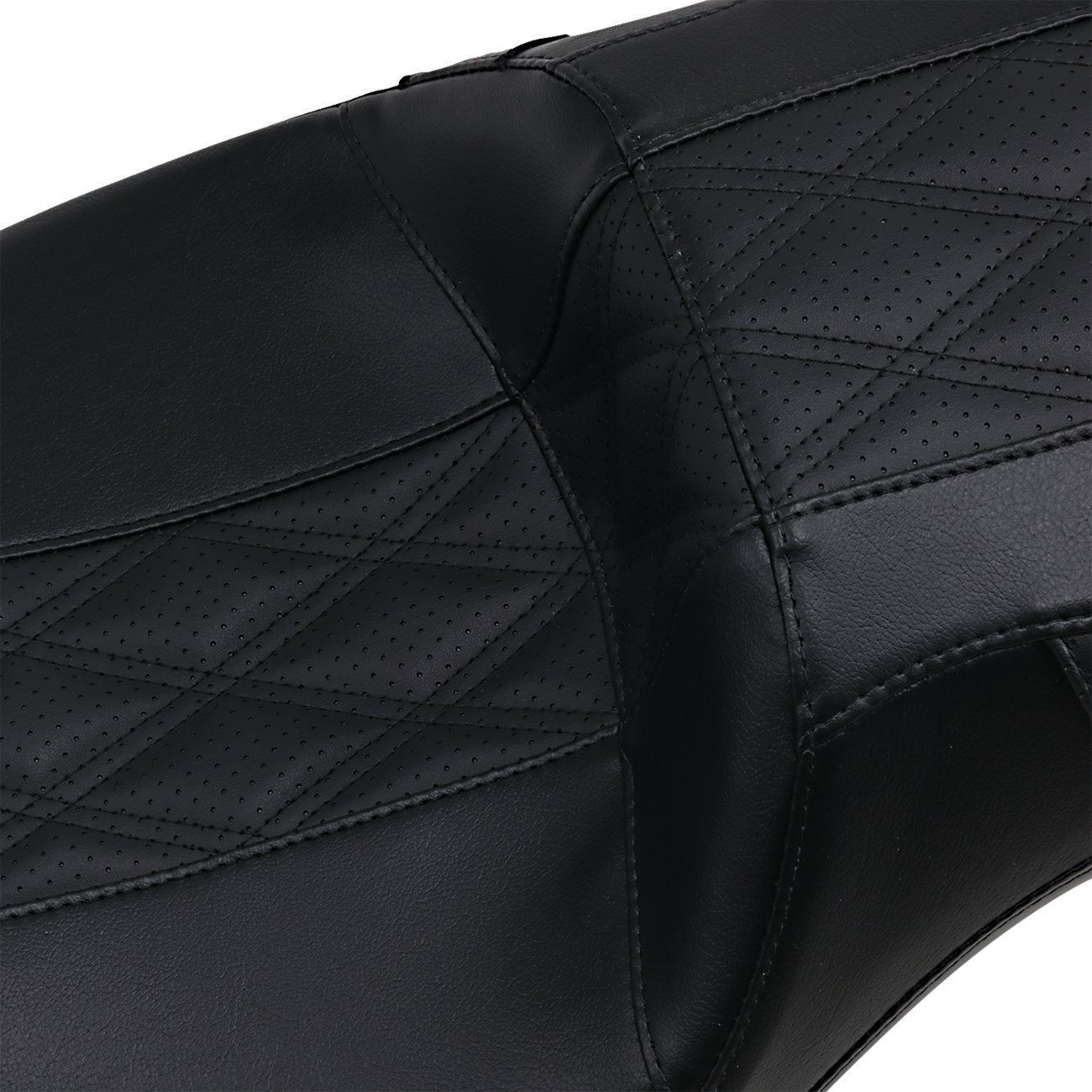 LE PERA Outcast Daddy Long Legs Seat - 2-Up - w/o Backrest - Black w/Black Double Diamond Inlay - FL '08-'22 LK-997DLGT2 — image 2