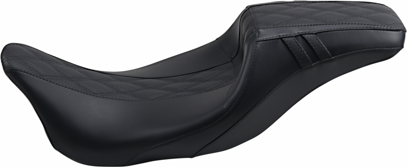 LE PERA Outcast Daddy Long Legs Seat - 2-Up - w/o Backrest - Black w/Black Double Diamond Inlay - FL '08-'22 LK-997DLGT2 — image 3