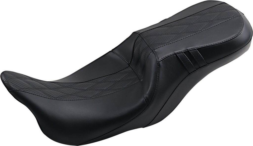 LE PERA Outcast GT-2 Seat - 2-Up - w/o Backrest - Black Double Diamond - Perforated - FL '08-'23 LK-997GT2 — image 1